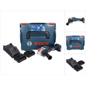 Bosch GWX 18V-15 SC Professionele accu haakse slijper 18 V 125 mm BITURBO X-LOCK + 2x ProCORE accu 4.0 Ah + lader + L-BOXX