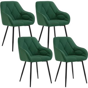 Rootz Velvet Eetkamerstoel - Elegante stoel - Comfortabele zitting - Zacht, duurzaam, ergonomisch ontwerp - Metalen frame - 56 cm x 83,5 cm x 53 cm