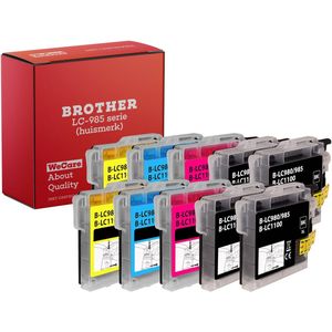 10-pack | Geschikt voor Brother LC985 XL Inktcartridges - 4x Zwart - 2x C, M & Y - Geschikt voor MFC/DCP J125 - J140W - J315W - J515W -J220 - J265W - J410 - J415W
