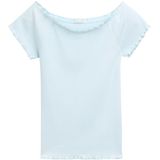 Tom Tailor Geribd T-shirt met Carmen-halslijn