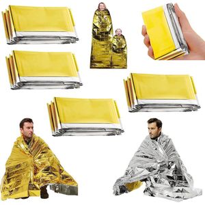 Nooddeken - 4 stuks - Isolatiedeken - Reddingsdeken 160x210 - Goud Zilver