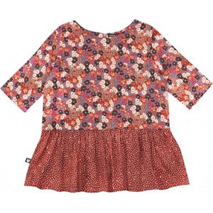 HEBE - meisjes blouse - bloemen - rood - Maat 134/140