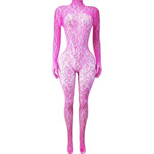 BamBella ® - Panty pak -Onesize - body suit - Dames - Onesize - Erotische jumpsuit van kant lingerie Roze Roze