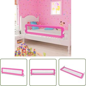 The Living Store Bedhekje peuter 150x42 cm roze - Kinderbed Hekjes - Bedbeveiliging - Peuter Bedhekje - Veiligheidshekken - Rozepeter