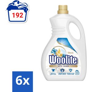 Woolite White - Vloeibaar Wasmiddel - Met Keratine - Witte Was - 32 Wasbeurten - 1,9L - Voordeelverpakking - 6 stuks