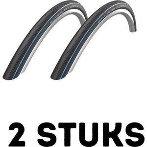 Fietsband - Buitenband - Set van 2 - Lugano II draad 28 x 1.00 (25-622) zwart/blauw