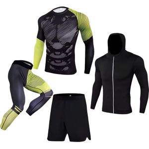 E-shop4u® - Winter Thermokleding Set Mannen - Wintersport - Onderkledng - Stretch - Warm Base Layer - Compressie - Lange Mouwen - Maat XS - Groen/Zwart