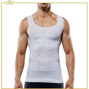 ATTREZZO® Corrigerend hemd mannen - shapewear - Maat L - Wit