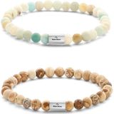 Mats Meier - Grand Combin Kralen - Armband - Groen en Bruin - 88 mm CM