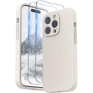 Siliconen Case voor iPhone 14 Pro Max (6,7""), Vloeibaar Siliconen Schokbestendig Hoesje（Individuele Bescherming voor Elke Lens）voor 14 Pro Max (Rots Grijs)