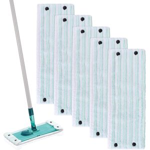 Dweilmop overtrek set - Leifheit Combi Clean Twist M Micro Duo - Vervangende hoes - 33 x 15 cm - 5 Stuks