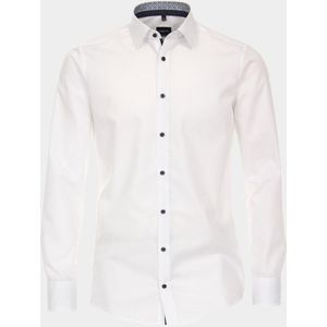 VENTI modern fit overhemd - popeline - wit - Strijkvriendelijk - Boordmaat: 45