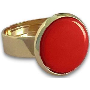 Zatthu Jewelry - N22FW512 - Jeda ring met oranjerode steen