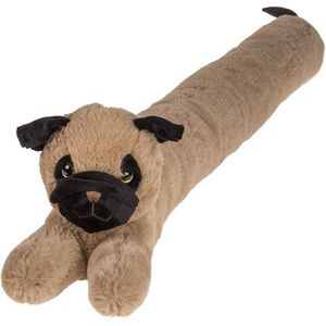 Pluche tochtstopper - hond - 88 x 13 cm - deurstrip - concept ecru