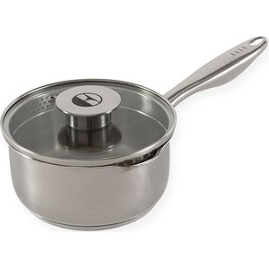 ELLE Gourmet Classique Sauspan met Deksel - Ø 16cm - PFAS-vrije RVS steelpan inductie - Geschikt voor alle warmtebronnen