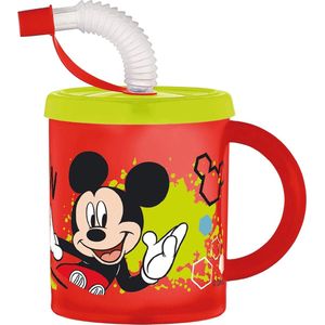 Drinkbeker Mickey Mouse 210ml met rietje