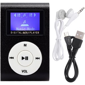 MP3-Speler - Mini Draagbare Metalen Clip Speler Met LCD-Scherm En Geheugenkaart Ondersteuning - 0,8 Inch - Voor Muziek Luisteren Met 3,5mm Koptelefoon