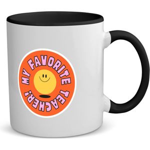 Akyol - my favorite teacher koffiemok - theemok - zwart - Docent - leraar/lerares - juf - meester - verjaardagscadeau - verjaardag - cadeau - afscheidscadeau - geschenk - leuke cadeau - kado - gift - juffendag - meesterdag - 350 ML inhoud