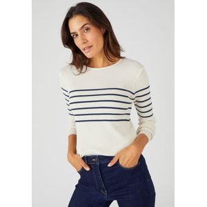 Damart - Trui met ronde hals 50% merinowol - Dames - Wit - M