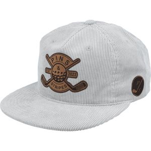 Hatstore- Pins & Stripes Engraved Logo Cord Grey Snapback - Pins & Stripes Cap