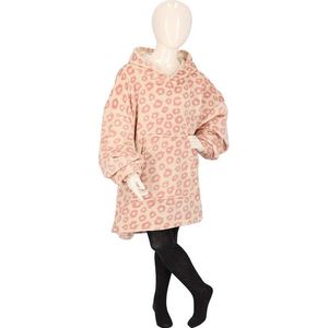 Apollo Kinder Huggle Hoodie Luipaard Roze – Cozy Oversized Hoodie voor meisjes (128-158)