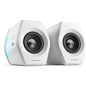 2.0 Bluetooth Gaming Box met RGB Verlichting - Witte PC Speakers