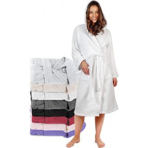 Dames Badjas van 100% Katoen met Capuchon en 2 Zakken, Comfortabel en Elegantie