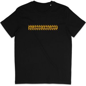 Grappig T shirt Heren Dames - Quote Allergic Bullshit - Zwart - Maat S