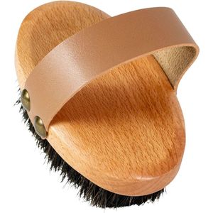 Intirilife Lichaamsborstel met Natuurlijke Haren - 11.5 x 6.5 x 3.7 cm - Massage, Peeling Borstel met Paardenhaar, Badborstel voor Huidreiniging