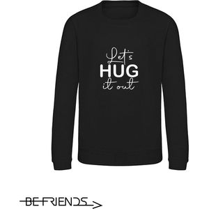 Be Friends Sweater - Let's hug it out - Vrouwen - Zwart - Maat S