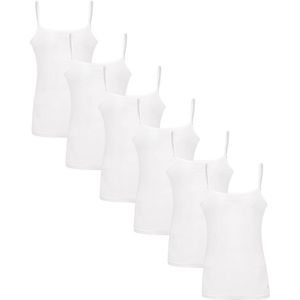 Undiemeister Camisole Top Dames - 6-pack - Chalk White (Wit) - Hemd Mouwloos Onderhemd - Perfecte Pasvorm - Zijdezachte Ademende Stof - Geen Labels - Basic Ondershirt - Tencel - Camisoles - Maat L