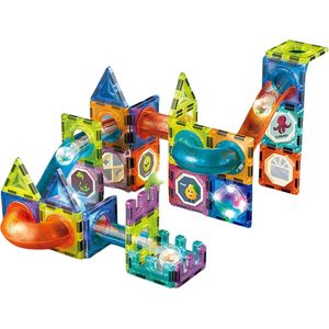 Magnetische Knikkerbaan – 75 Stuks Knikkerbaan - Magnetisch Speelgoed - Magnetic Tiles – Knikkers – Constructiespeelgoed Voor Leeftijd 3 t/m 12 Jaar - Cadeau Kind