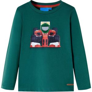 vidaXL - Kindershirt - met - lange - mouwen - 140 - groen