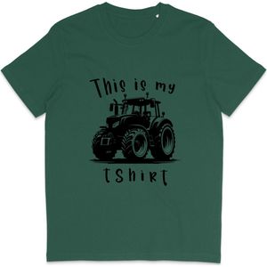 Grappig T Shirt Heren en Dames - This Is My Tractor T Shirt - Groen - S