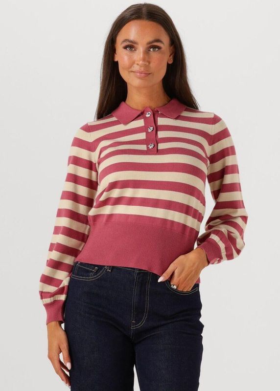 minus - Trui - Taupe - Donkerblauw - Knitwear - Lange Mouw