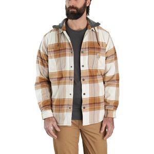 Heren Flanel Fleece Gevoerd Hooded Shirt - Rugged Flex Relaxed Fit