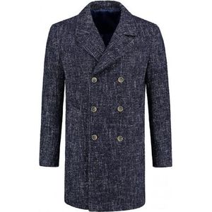 Gents - Coat blauw gemeleerd - Maat 52