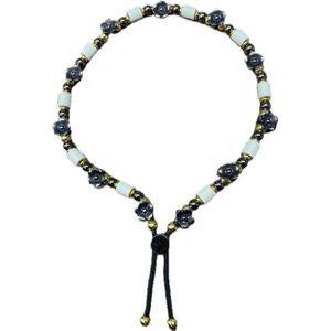 Anti Tekenband met natuurlijke EM kralen - Anti vlooienband van paracord en EM kralen- Nekomvang 50-60 cm.