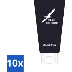 10 x Blue Stratos - Douchegel - Verfrissende Geur - 200 ml - Blue Stratos