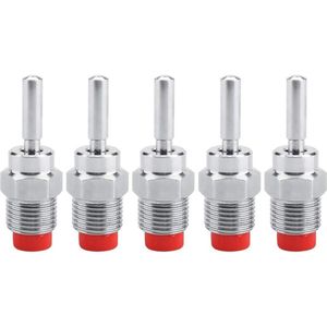 Roestvrijstalen Npt 1/2 ""Tepeldrinker Grote Wateropbrengst Automatische Boerderijvoederwaterbak Voor Zeugen Biggen Rode Dop Lange Staaf- 5 Stukken .