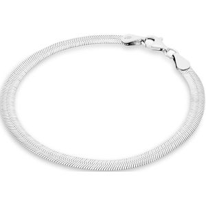 Glow 104.2394.19 Dames Armband - Schakelarmband - Sieraad - Zilver - Goudkleurig - 925 Zilver - 4 mm breed - 19 mm lang