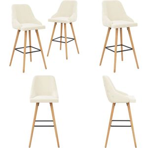 vidaXL Barkrukken 2 st fluweel crèmekleurig - Barstoel - Barstoelen - Stoel - Stoelen