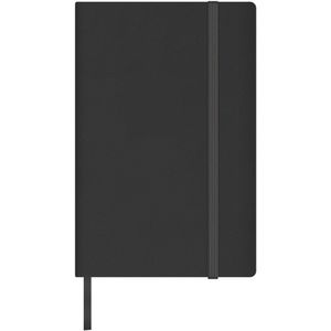 Aurora Set van 10 x Notitieboekje/Notebook Softcover zwart A5, gelineerd met elastiek