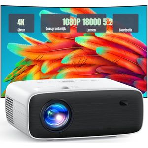 MMP®Draagbare beamer - Beamer - Projector - Mini Beamer - Wit - 22cm x 17cm x 9cm