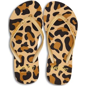 BeachyFeet Teenslippers Leopardo - Bruin - 41