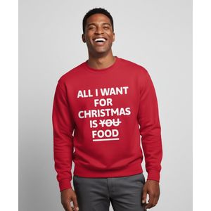 All I Want For Christmas Is Food | Sweater – Rood - XL