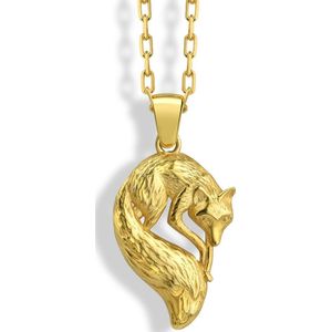 Fox charm ketting Gold Polished 24 inches