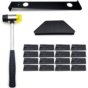 23-in-1 montage gereedschap kit voor laminaatvloeren met afstandhouders, tapblok, trekstang en rubberen hamer