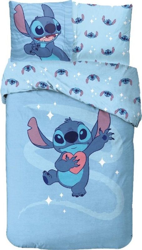 Stitch - Beddengoed - Omkeerbaar - 140 x 200 cm - Kussensloop 63 x 63 cm - 100% Katoen