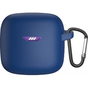 YONO Soft Case geschikt voor JBL Tune Flex - Siliconen Hoesje met Clip - Donkerblauw
